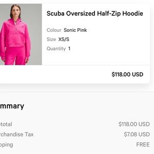 Lululemon scuba half zip hoodie